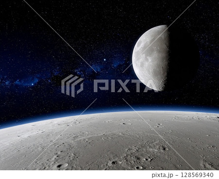 水星から見た宇宙の背景イラスト 128569340