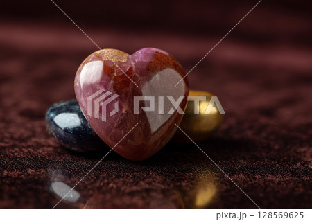 カラフルな石のハート AI画像 カラフルな石のハート AI画像 128569625