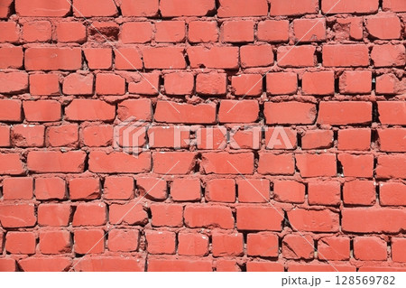 Red grunge brick wall, abstract background texture with old dirty and vintage style pattern. Red grunge brick wall, abstract background texture with old dirty and vintage style pattern. 128569782