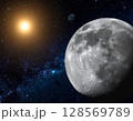 水星から見た宇宙の背景イラスト 128569789