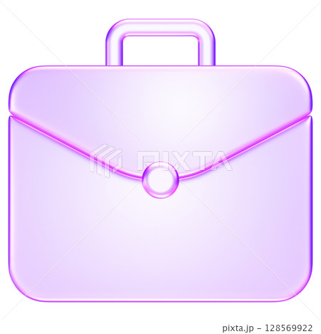3D briefcase icon in transparent glass style, representing business, work, career, portfolio, or management in modern digital environment 3D briefcase icon in transparent glass style, representing business, work, career, portfolio, or management in modern digital environment 128569922
