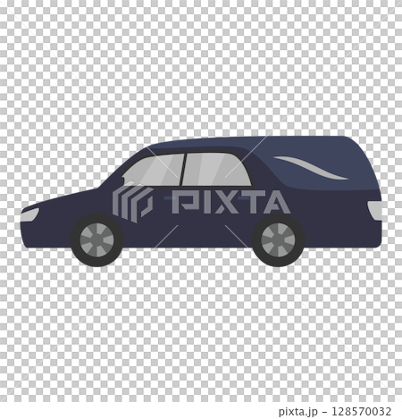 シンプルな霊柩車のイラスト シンプルな霊柩車のイラスト 128570032
