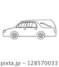 シンプルな霊柩車の線画イラスト 128570033