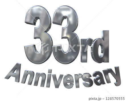 3DCG文字「33rd Anniversary/33周年マークキラキラ」 128570555
