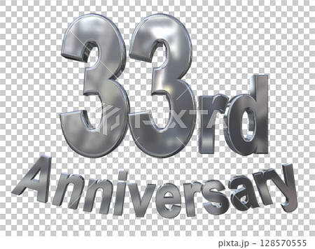 3DCG文字「33rd Anniversary/33周年マークキラキラ」 128570555