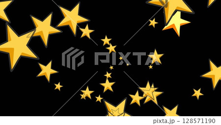 Image of falling stars over black background 128571190