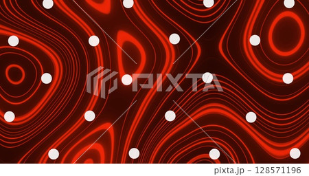 Image of white spots falling over red and white stripes Image of white spots falling over red and white stripes 128571196