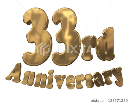 3DCG文字「33rd Anniversary/33周年マークキラキラ」 128571220