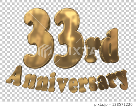 3DCG文字「33rd Anniversary/33周年マークキラキラ」 128571220