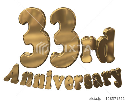 3DCG文字「33rd Anniversary/33周年マークキラキラ」 128571221