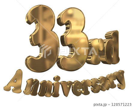 3DCG文字「33rd Anniversary/33周年マークキラキラ」 128571223