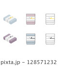 シンプルなお供え物の箱のイラスト　まとめ 128571232