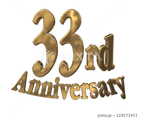 3DCG文字「33rd Anniversary/33周年マークキラキラ」 3DCG文字「33rd Anniversary/33周年マークキラキラ」 128571451