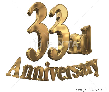 3DCG文字「33rd Anniversary/33周年マークキラキラ」 3DCG文字「33rd Anniversary/33周年マークキラキラ」 128571452