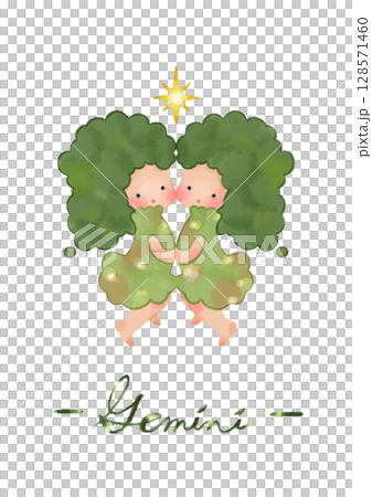 ふたご座の手描きイラスト 128571460