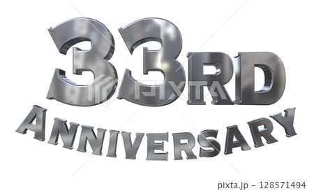 3DCG文字「33rd Anniversary/33周年マークキラキラ」 3DCG文字「33rd Anniversary/33周年マークキラキラ」 128571494