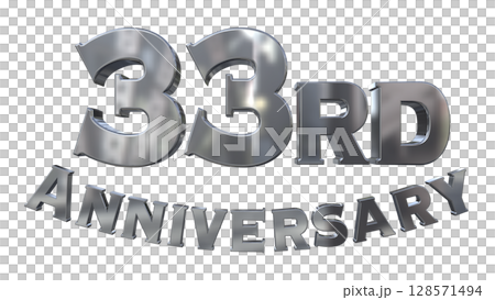 3DCG文字「33rd Anniversary/33周年マークキラキラ」 3DCG文字「33rd Anniversary/33周年マークキラキラ」 128571494