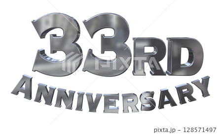 3DCG文字「33rd Anniversary/33周年マークキラキラ」 128571497