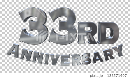3DCG文字「33rd Anniversary/33周年マークキラキラ」 128571497