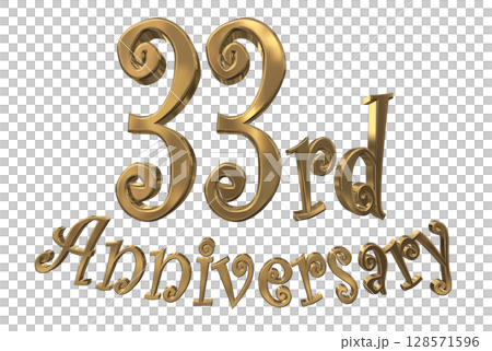 3DCG文字「33rd Anniversary/33周年マークキラキラ」 3DCG文字「33rd Anniversary/33周年マークキラキラ」 128571596