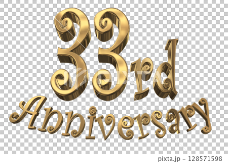 3DCG text "33rd Anniversary/33rd Anniversary Mark Sparkle" 3DCG text "33rd Anniversary/33rd Anniversary Mark Sparkle" 128571598