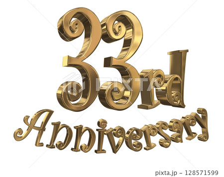 3DCG文字「33rd Anniversary/33周年マークキラキラ」 128571599