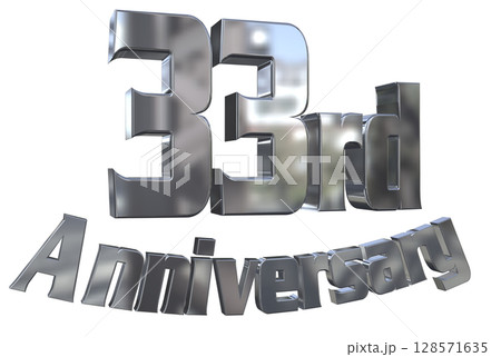 3DCG文字「33rd Anniversary/33周年マークキラキラ」 128571635