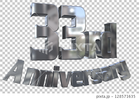 3DCG文字「33rd Anniversary/33周年マークキラキラ」 128571635