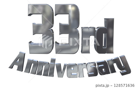 3DCG文字「33rd Anniversary/33周年マークキラキラ」 128571636