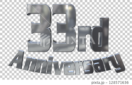 3DCG文字「33rd Anniversary/33周年マークキラキラ」 128571636
