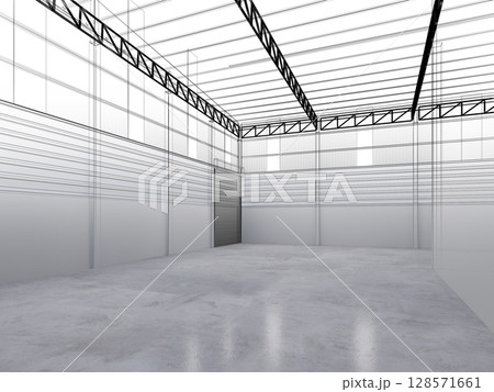 3d rendering of interior warehouse 3d rendering of interior warehouse 128571661