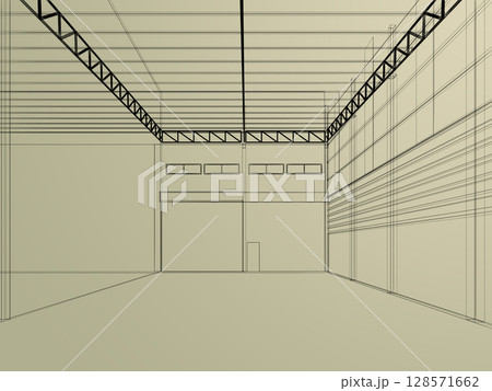 3d rendering of interior warehouse 128571662