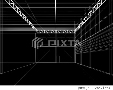 3d rendering of interior warehouse 128571663