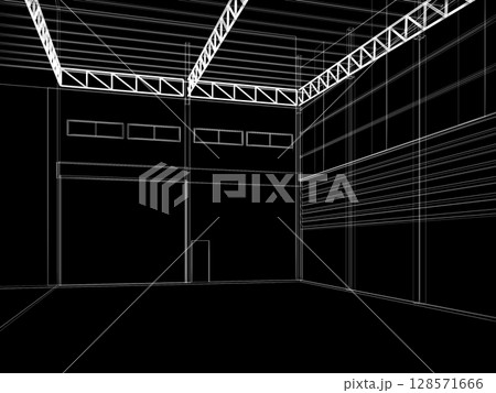 3d rendering of interior warehouse 128571666