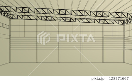 3d rendering of interior warehouse 128571667