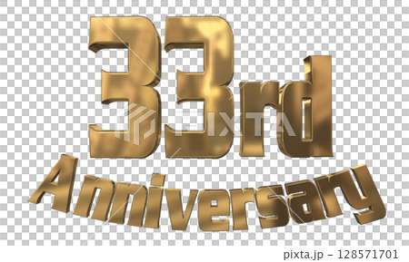 3DCG文字“33週年/33週年紀念馬克·斯帕克” 3DCG文字“33週年/33週年紀念馬克·斯帕克” 128571701