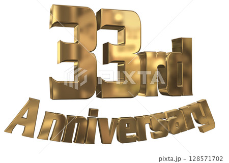 3DCG文字「33rd Anniversary/33周年マークキラキラ」 3DCG文字「33rd Anniversary/33周年マークキラキラ」 128571702