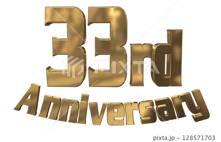 3DCG文字「33rd Anniversary/33周年マークキラキラ」 128571703