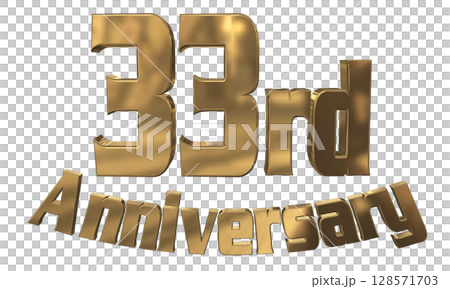 3DCG文字「33rd Anniversary/33周年マークキラキラ」 128571703