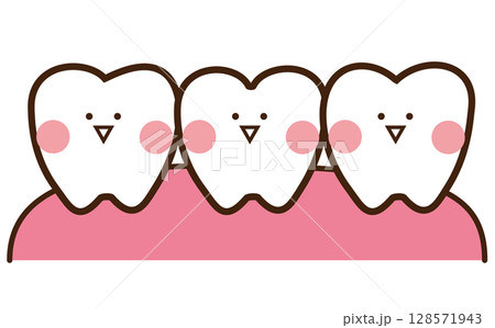 かわいい歯のキャラクターイラスト 128571943