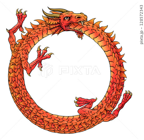 Ouroboros Circle Dragon Eating Circular Tail Ouroboros Circle Dragon Eating Circular Tail 128572343
