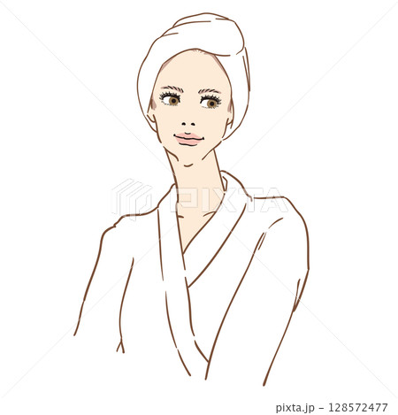 ファッションモデル風美しい女性上半身 128572477