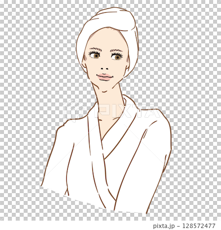 ファッションモデル風美しい女性上半身 128572477