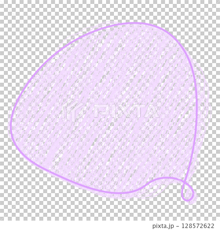 手書きゆるっとフキダシ　パープル 128572622