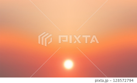 sunset sky background with vibrant orange and pink gradient glowing sun calm nature serene atmosphere warm evening landscape outdoors peaceful light scene summer dusk clouds 128572794