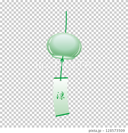 緑の風鈴　イラスト 128573509