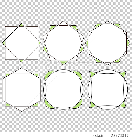 簡單溫柔的框架集裝飾裝飾框架黃綠色無文字 128573817