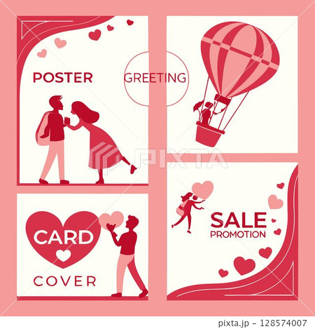 vector illustration of a woman, girl and man with a gift box. 128574007