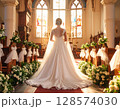 バージンロードを歩く花嫁 128574030