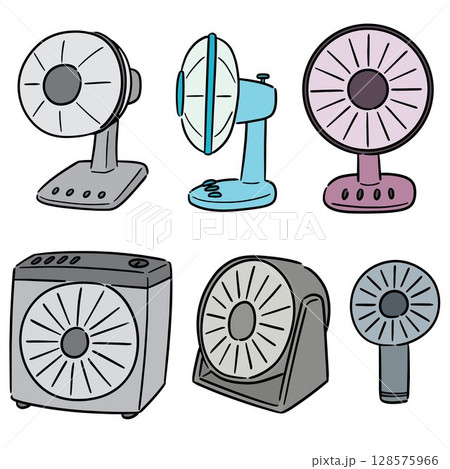 vector set of fan 128575966